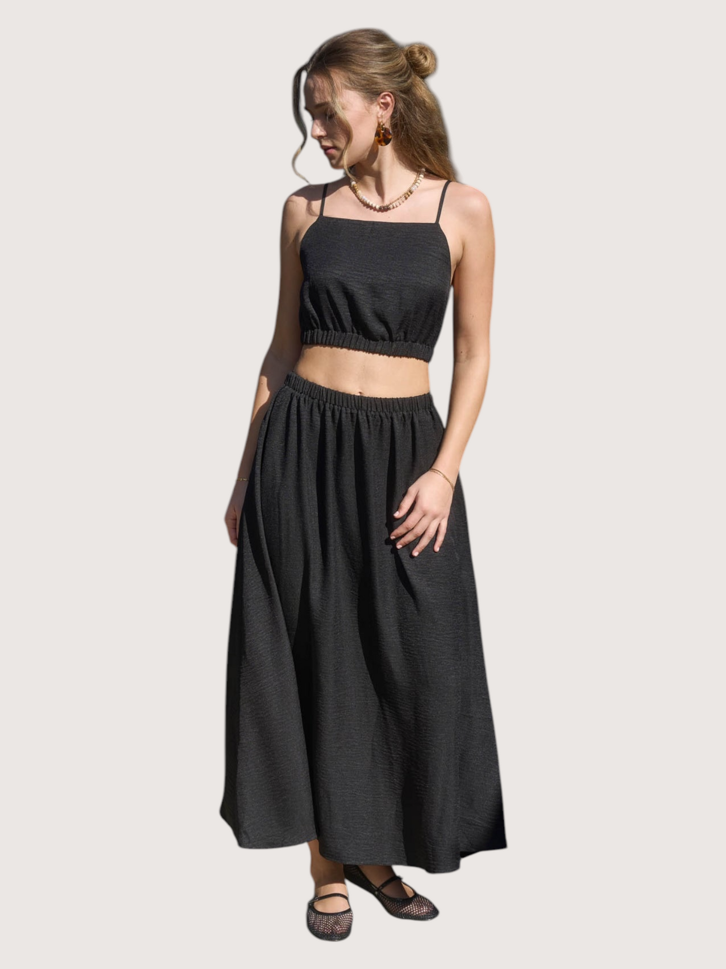 Flowy Midi Skirt | Black