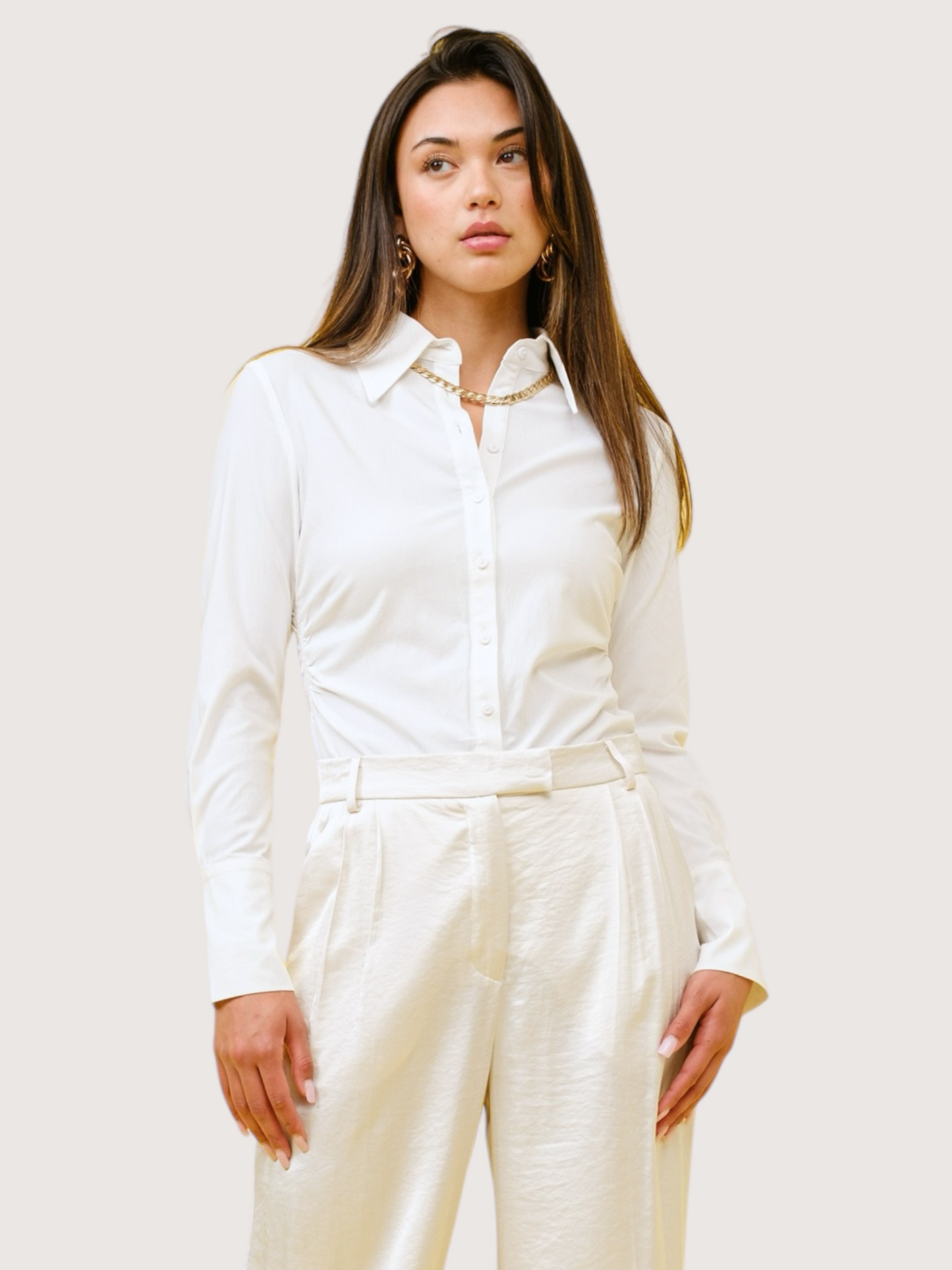 Slim Fit Button Up | White