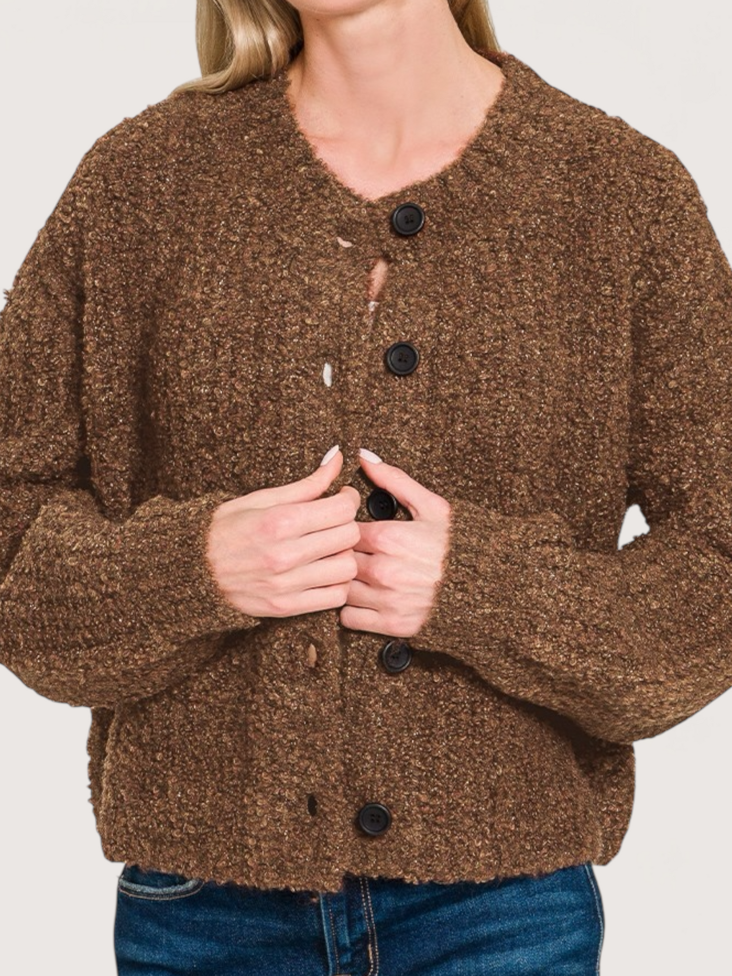Taylor Chunky Knit Cardigan | Brown