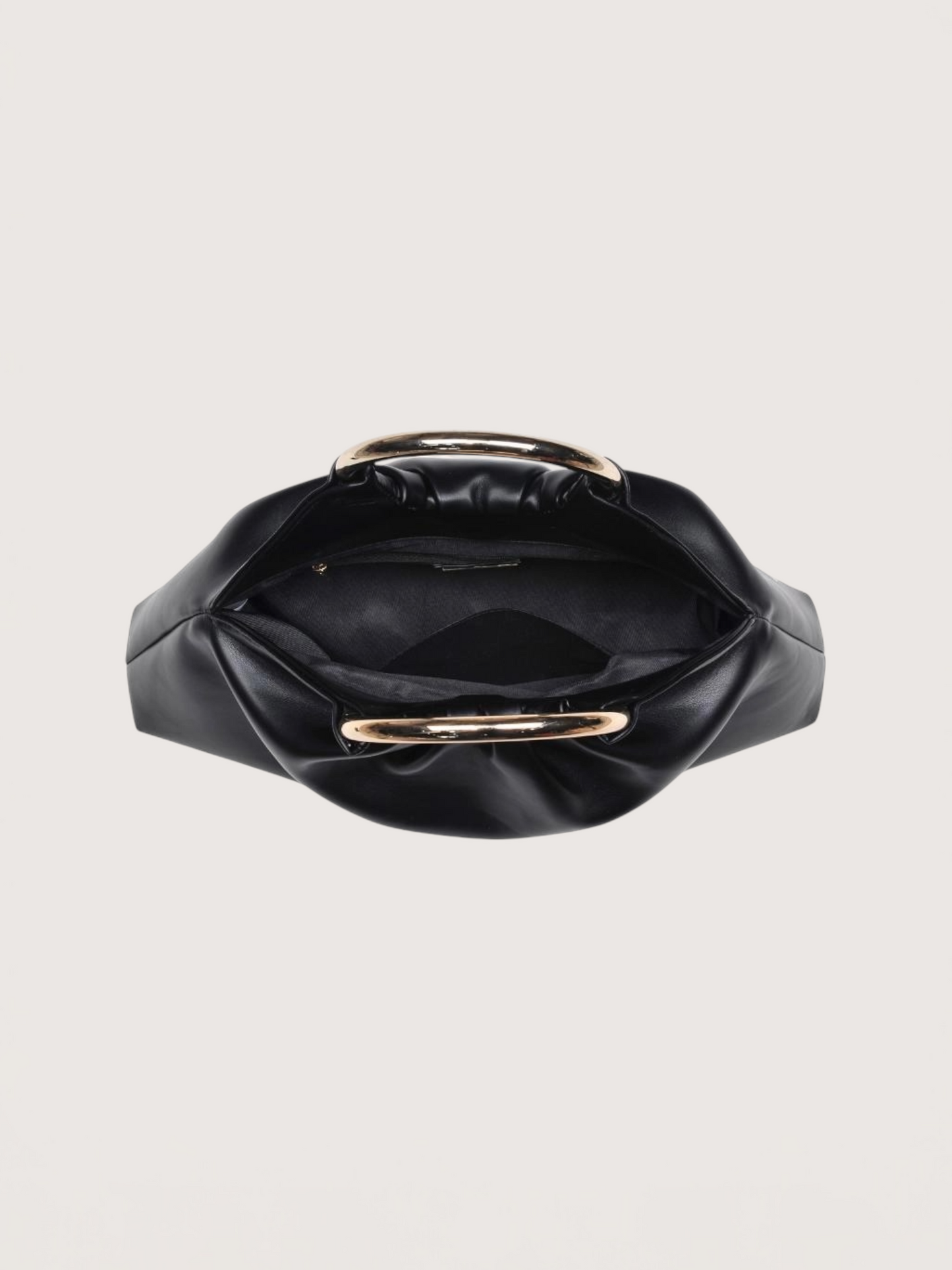 Circle Handle Pouf Bag | Black