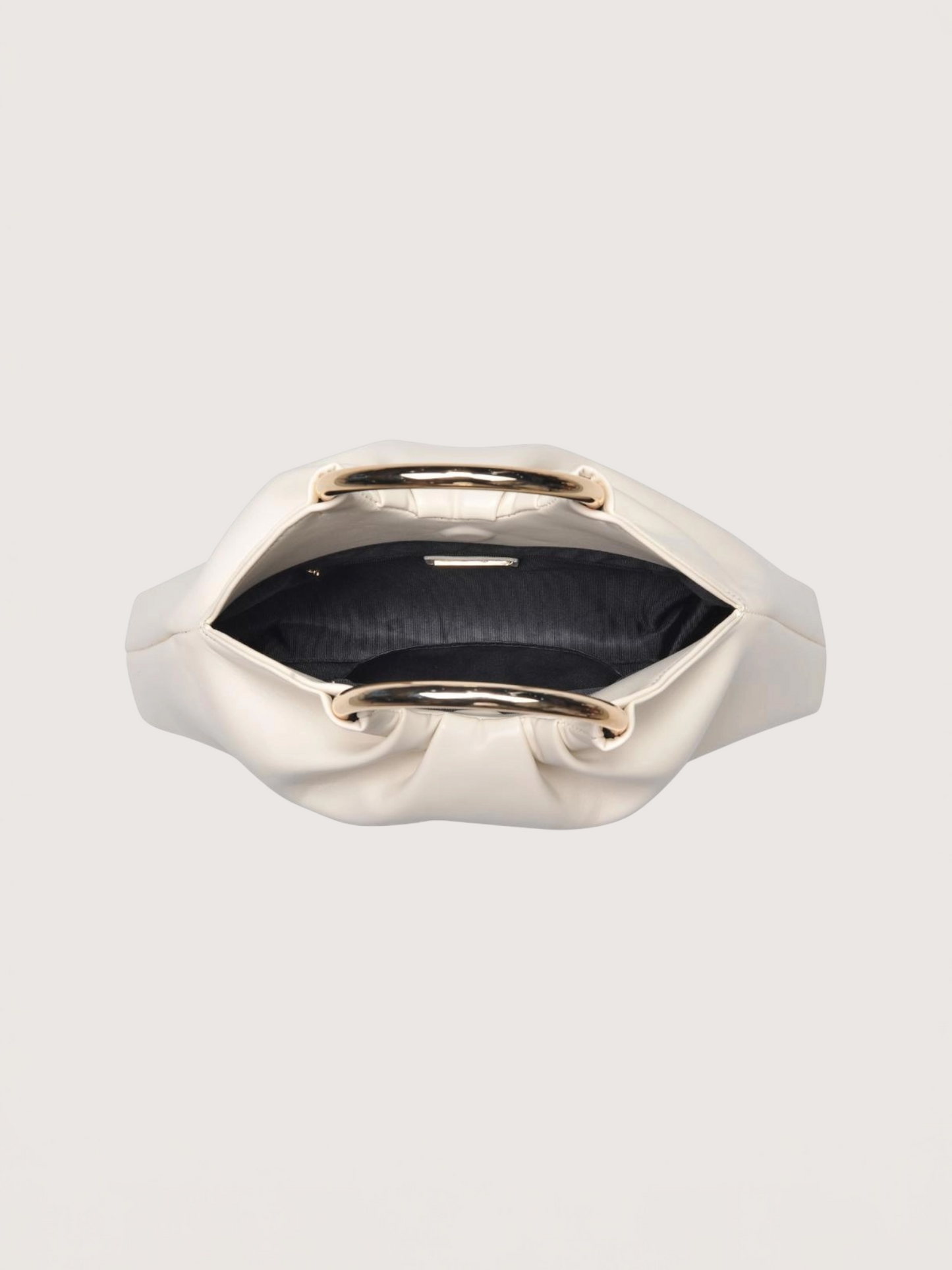 Circle Handle Pouf Bag | Bone