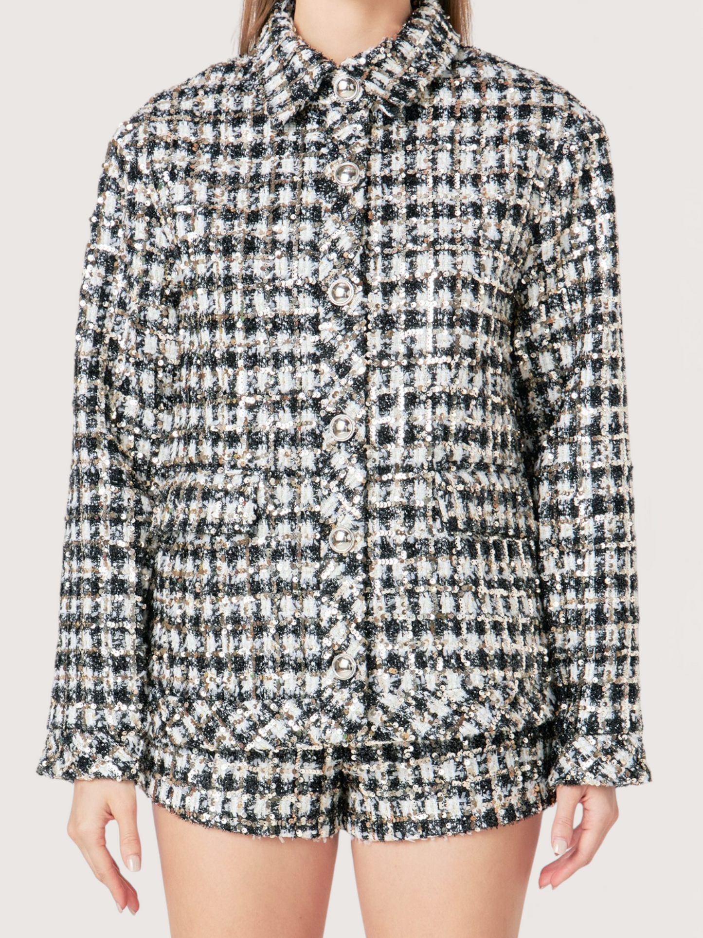 Checkered Sequin Jacket