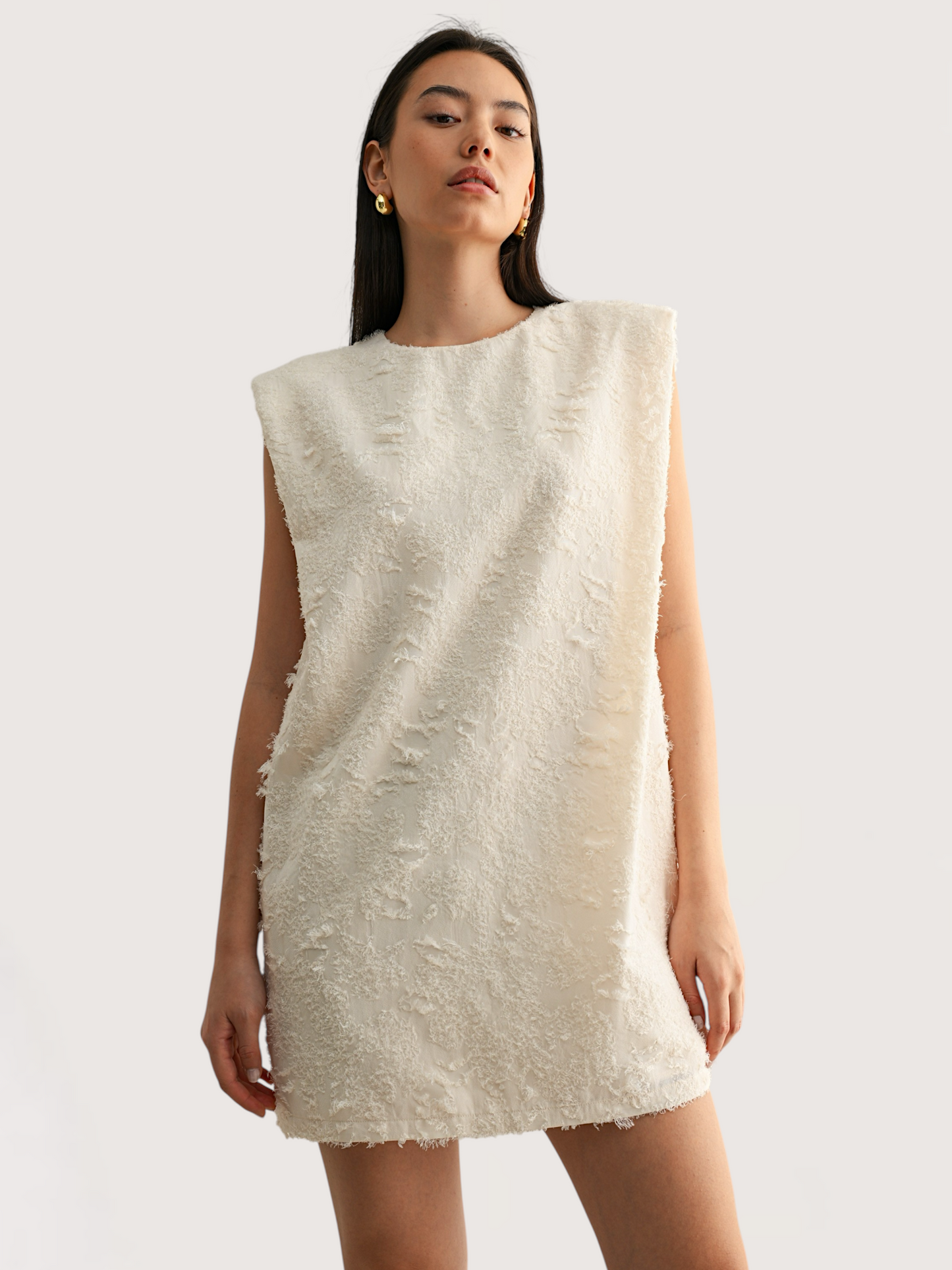 Padded Shoulder Shift Dress