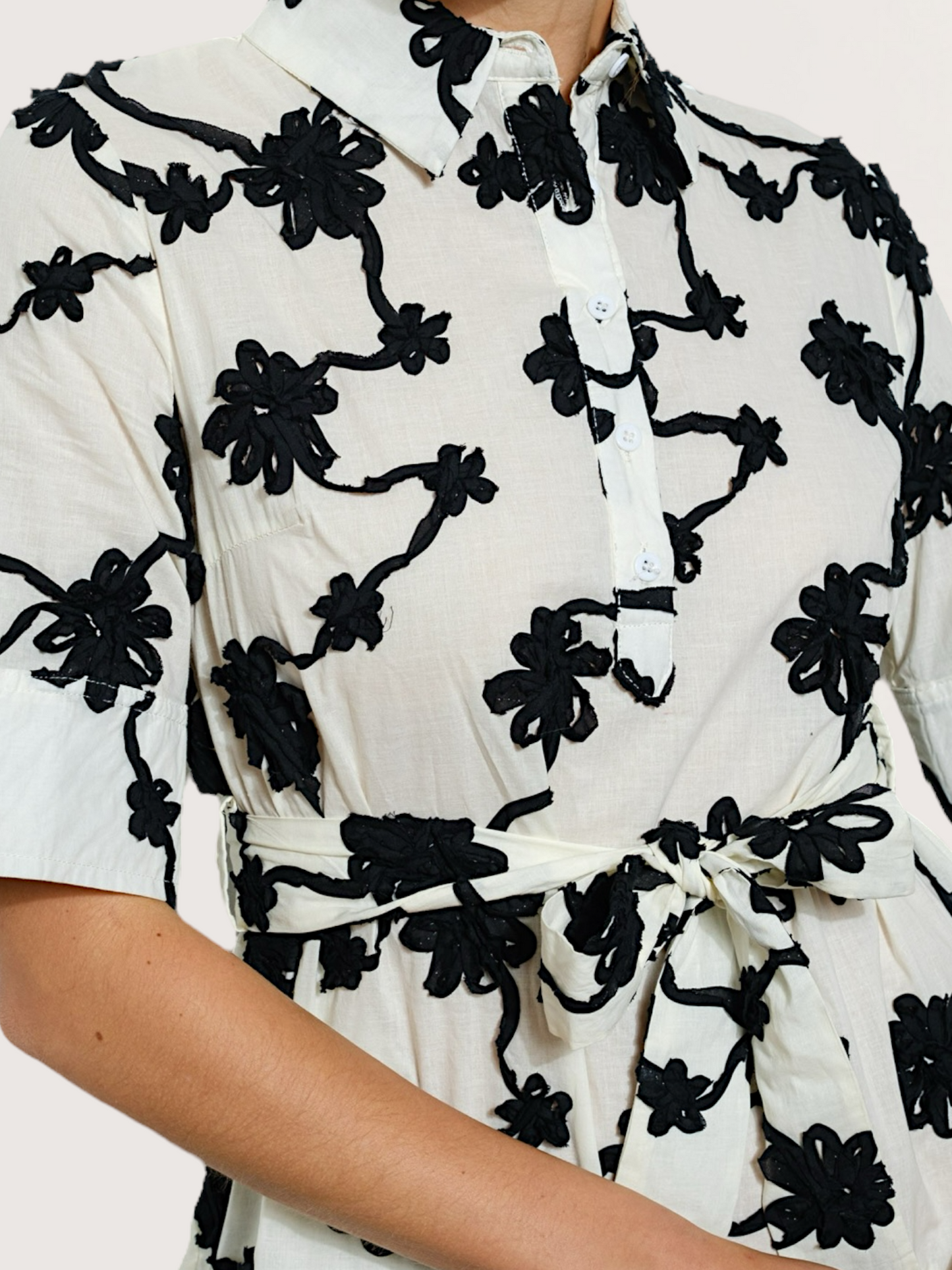 Embroidered Shirt Dress