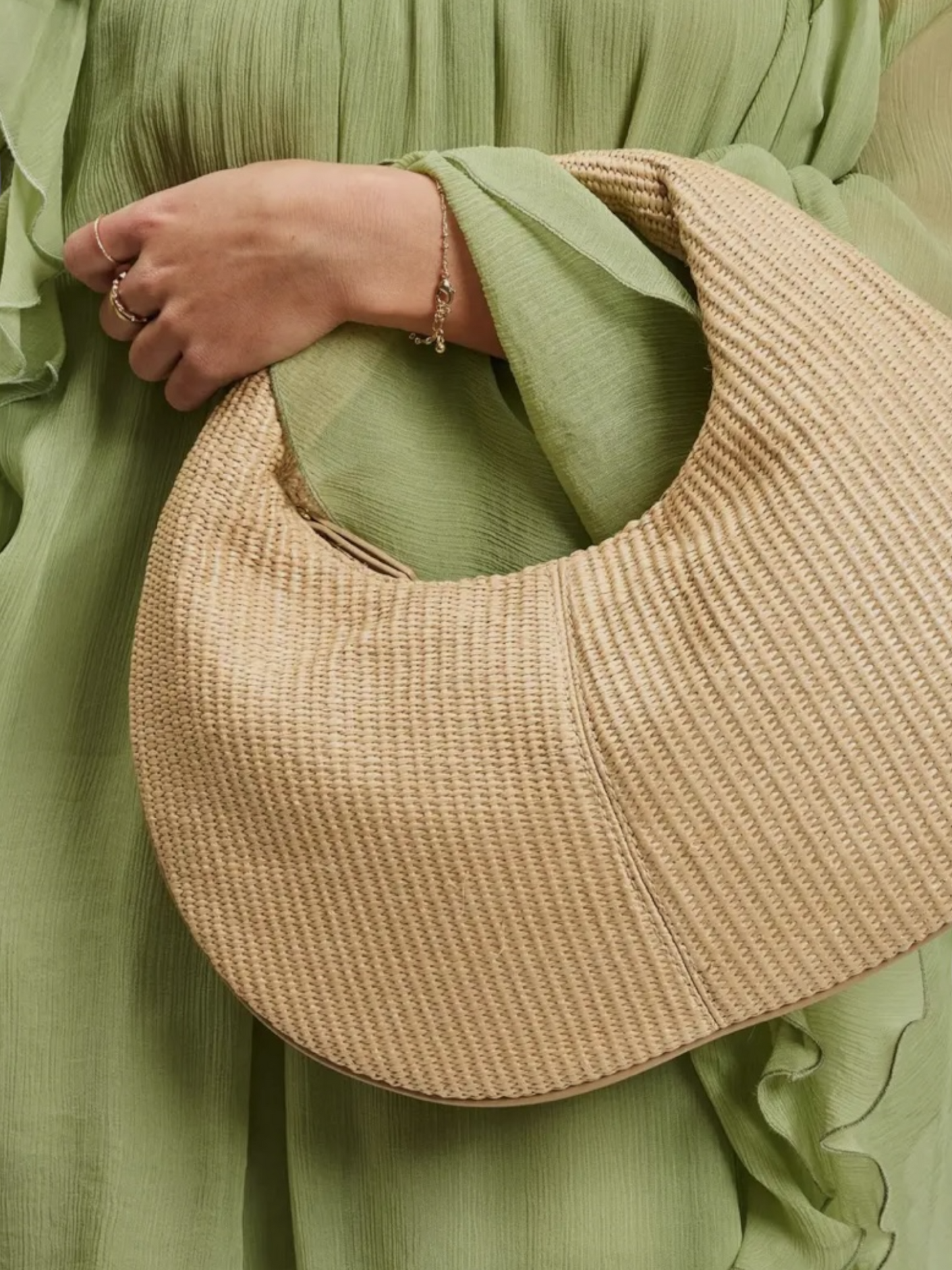 Farrah Straw Hobo Bag