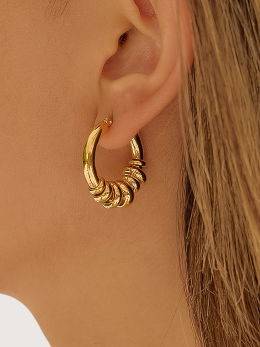 Two Tone Hoop | Gold