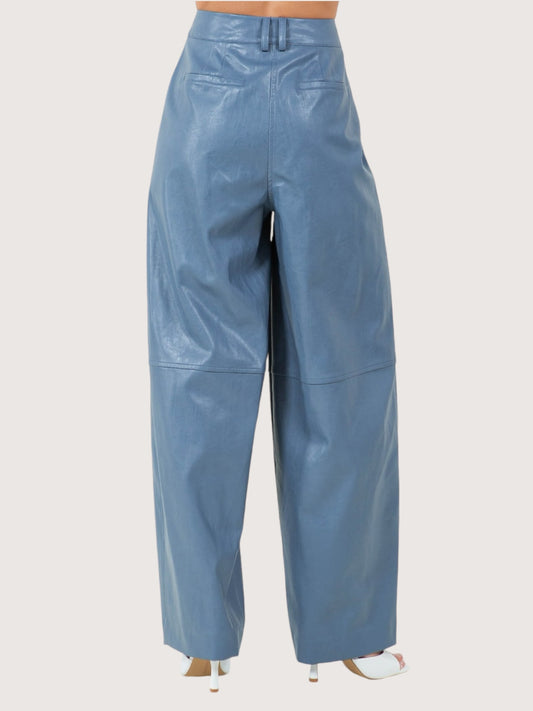 Wide Leg Leather Pant