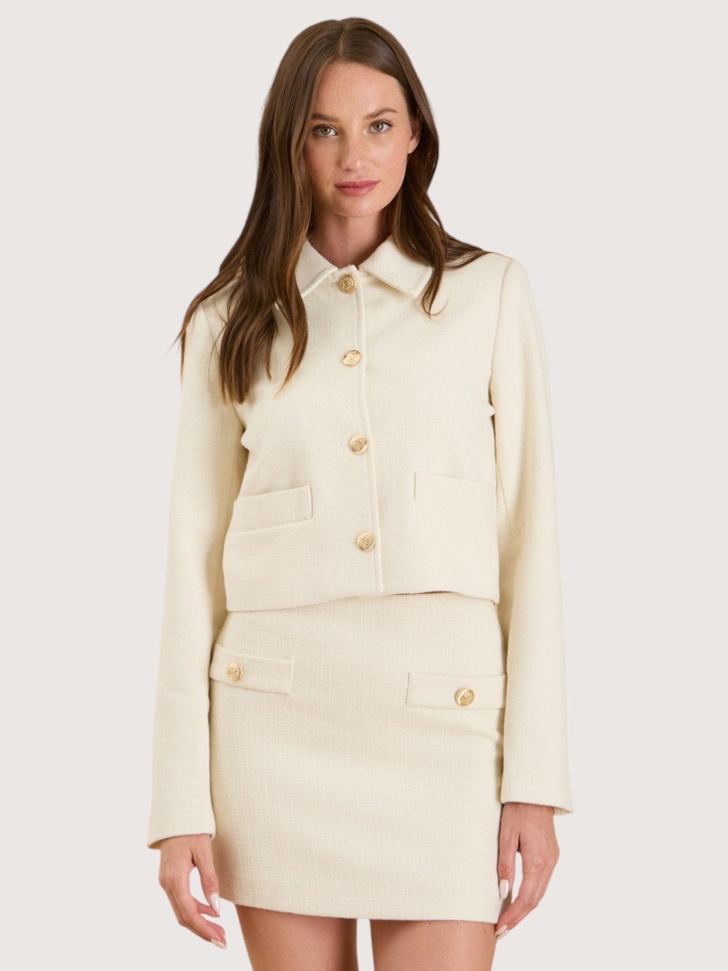 【初売り】 Tweed Button Gold Jacket Chronicles Elizabeth The – ジャケット・アウター