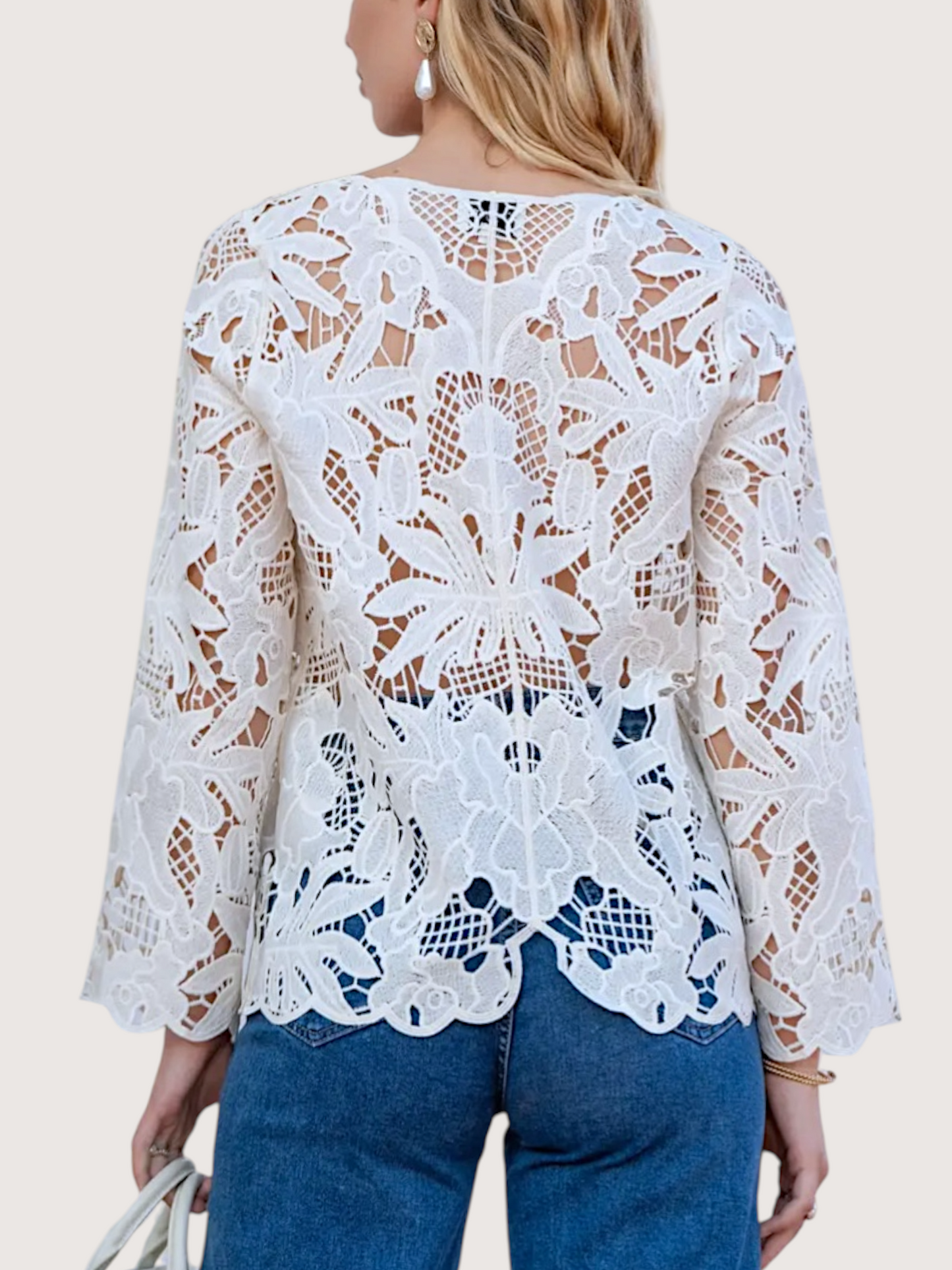 Chiara Lace Cardigan | White