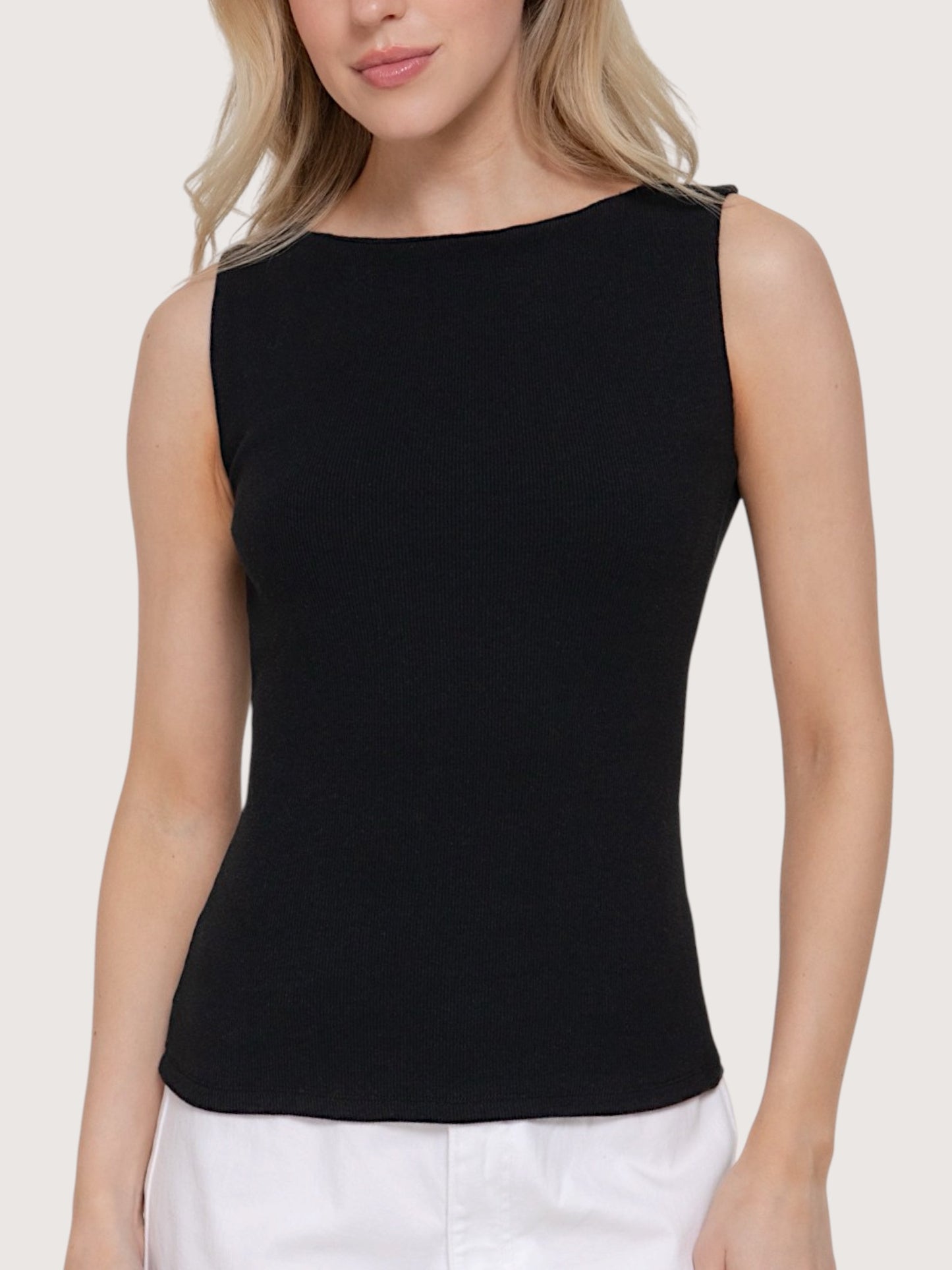 Boat Neck Knit Top