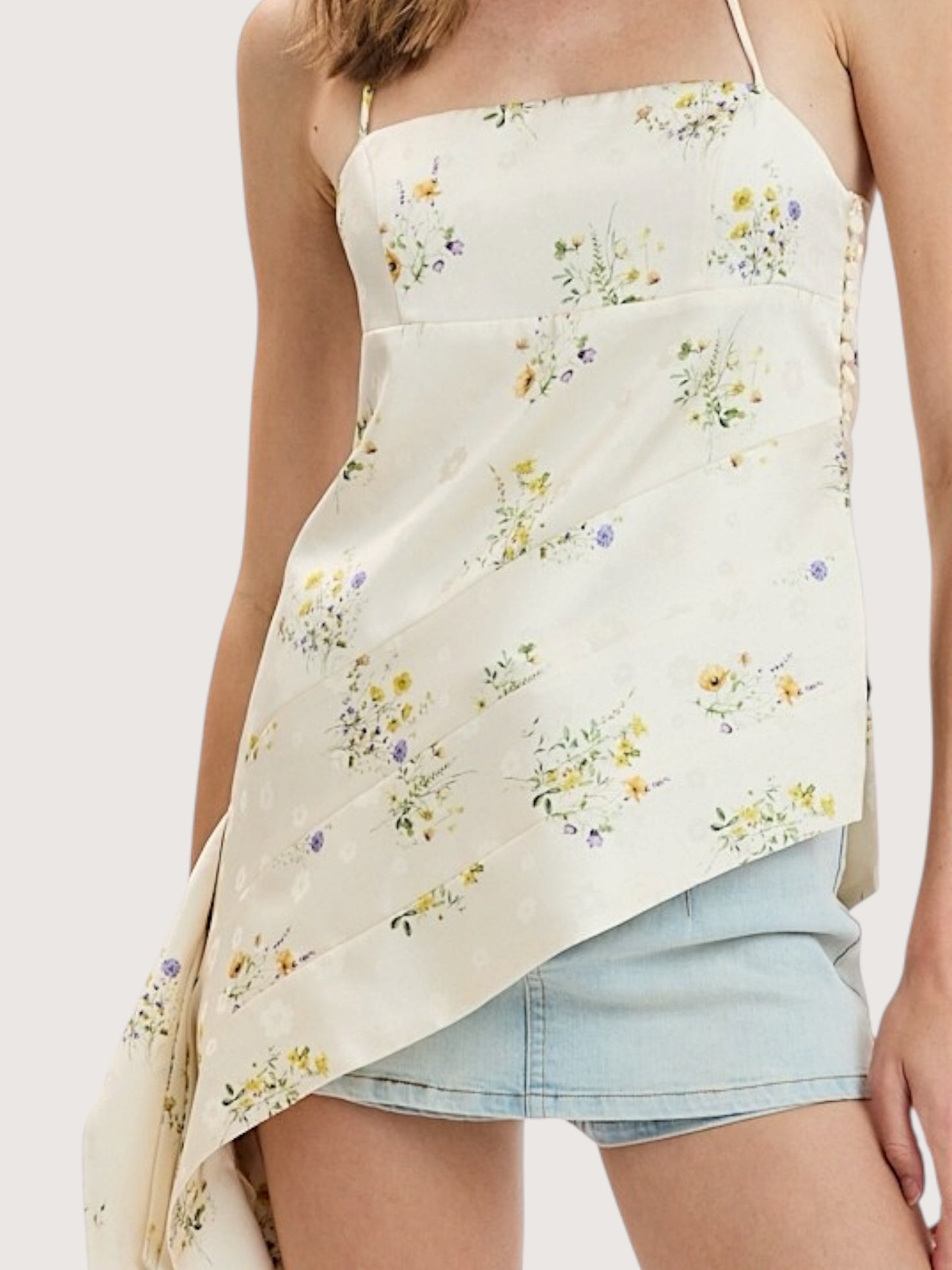 Asymmetric Floral Top