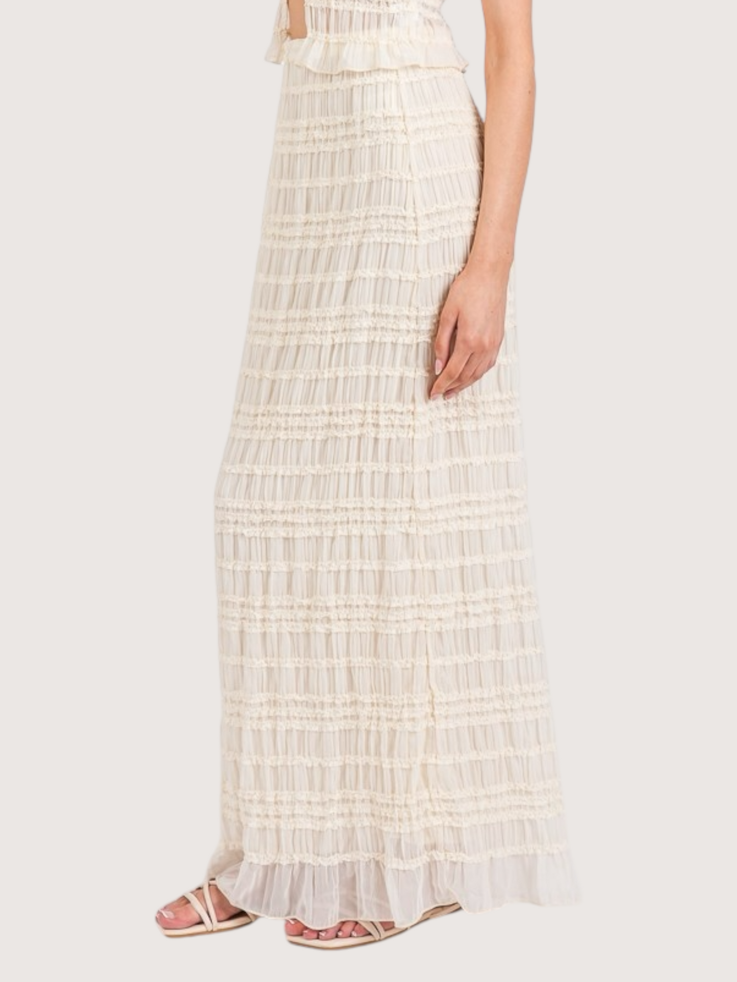 Chiffon Ruffled Maxi Skirt