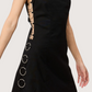 Side Ring Mini Dress |Black