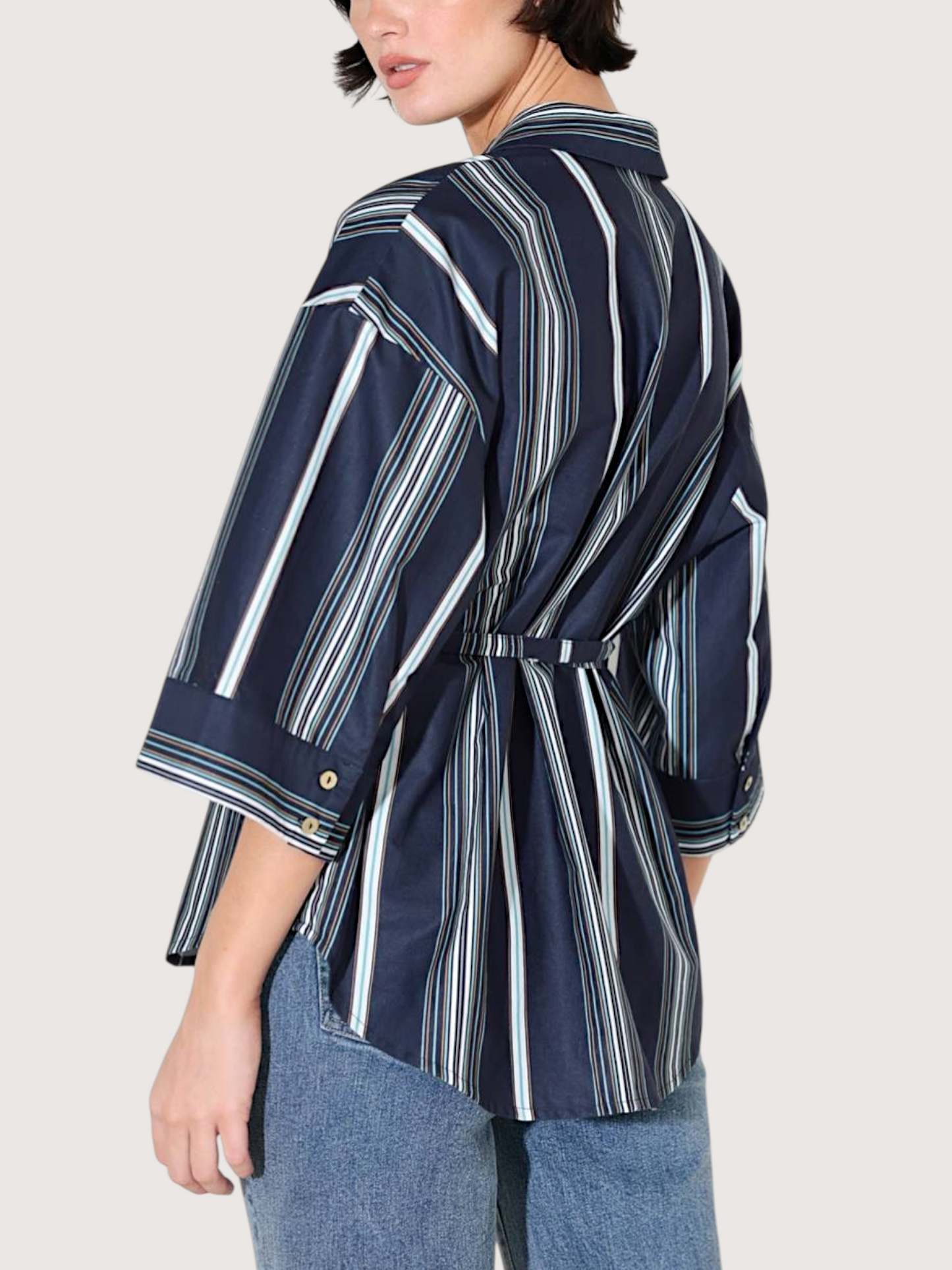 Monette Striped Button Up