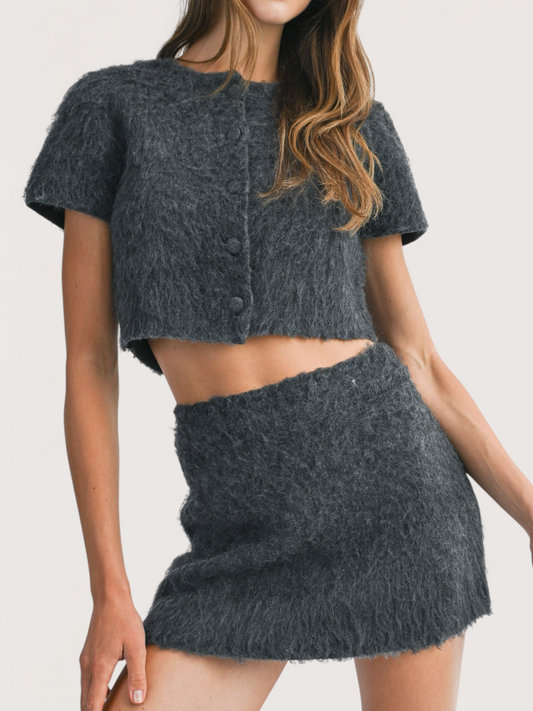 Fuzzy Knit Cardigan