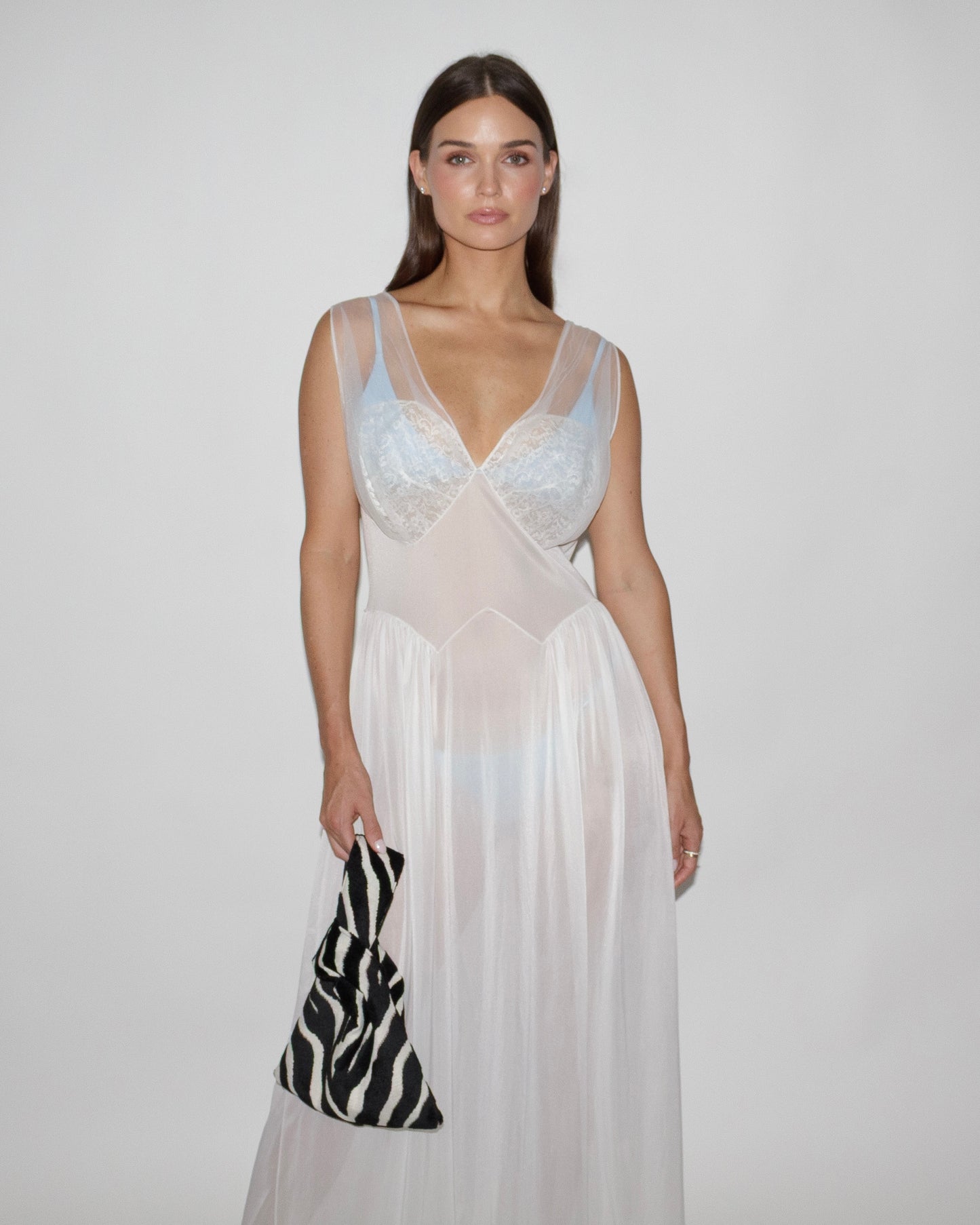 VINTAGE Sheer Lace Slip Dress