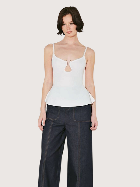 Porto Knit Top | White