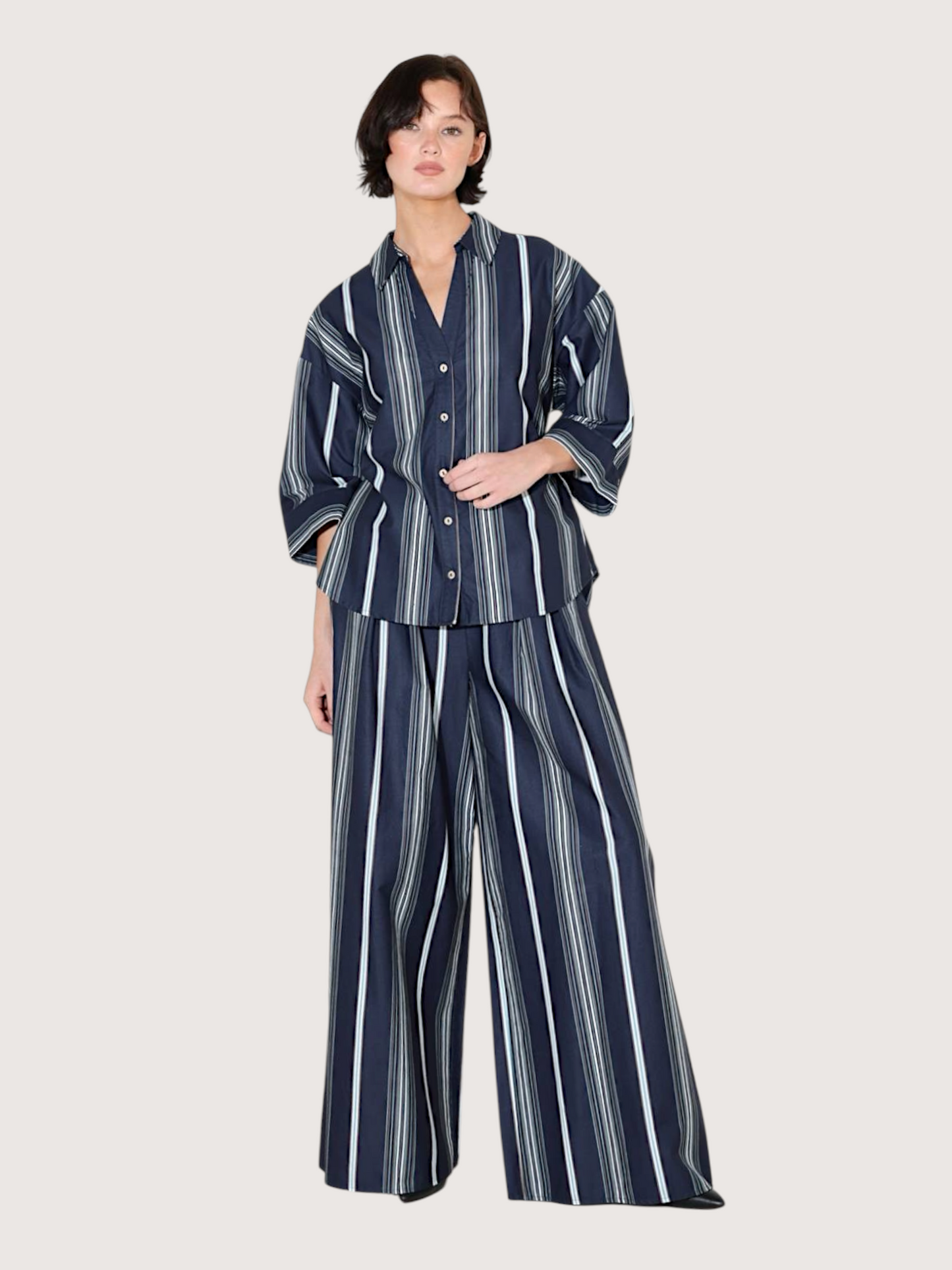 Monette Striped Button Up