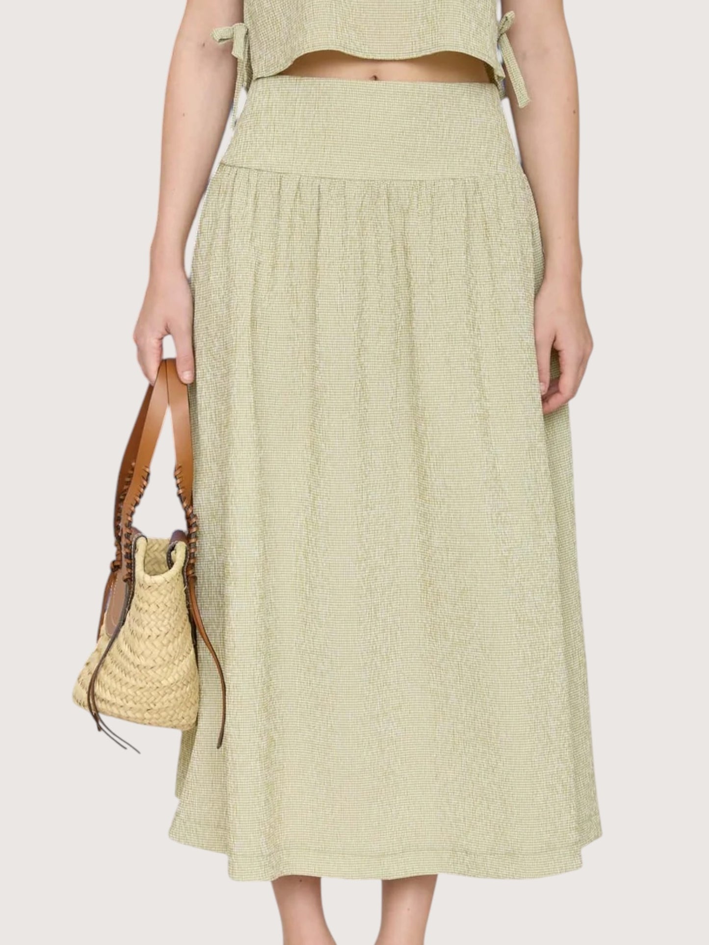 Alys Plaid Midi Skirt