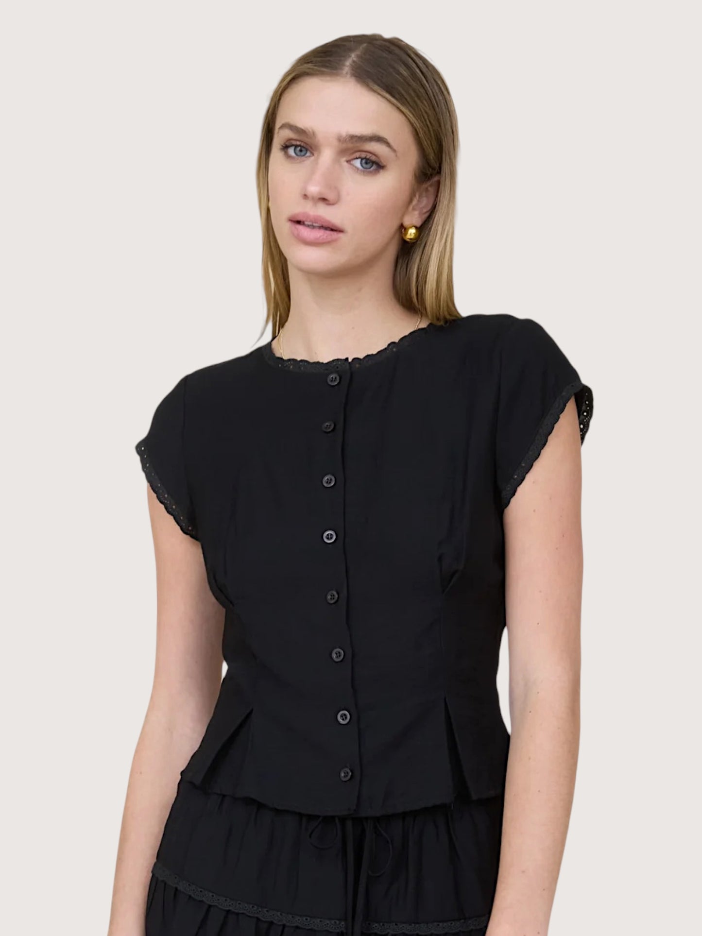 Pintuck Blouse | Black