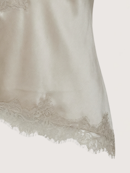 Rivoli Lace Trim Tank | Sand
