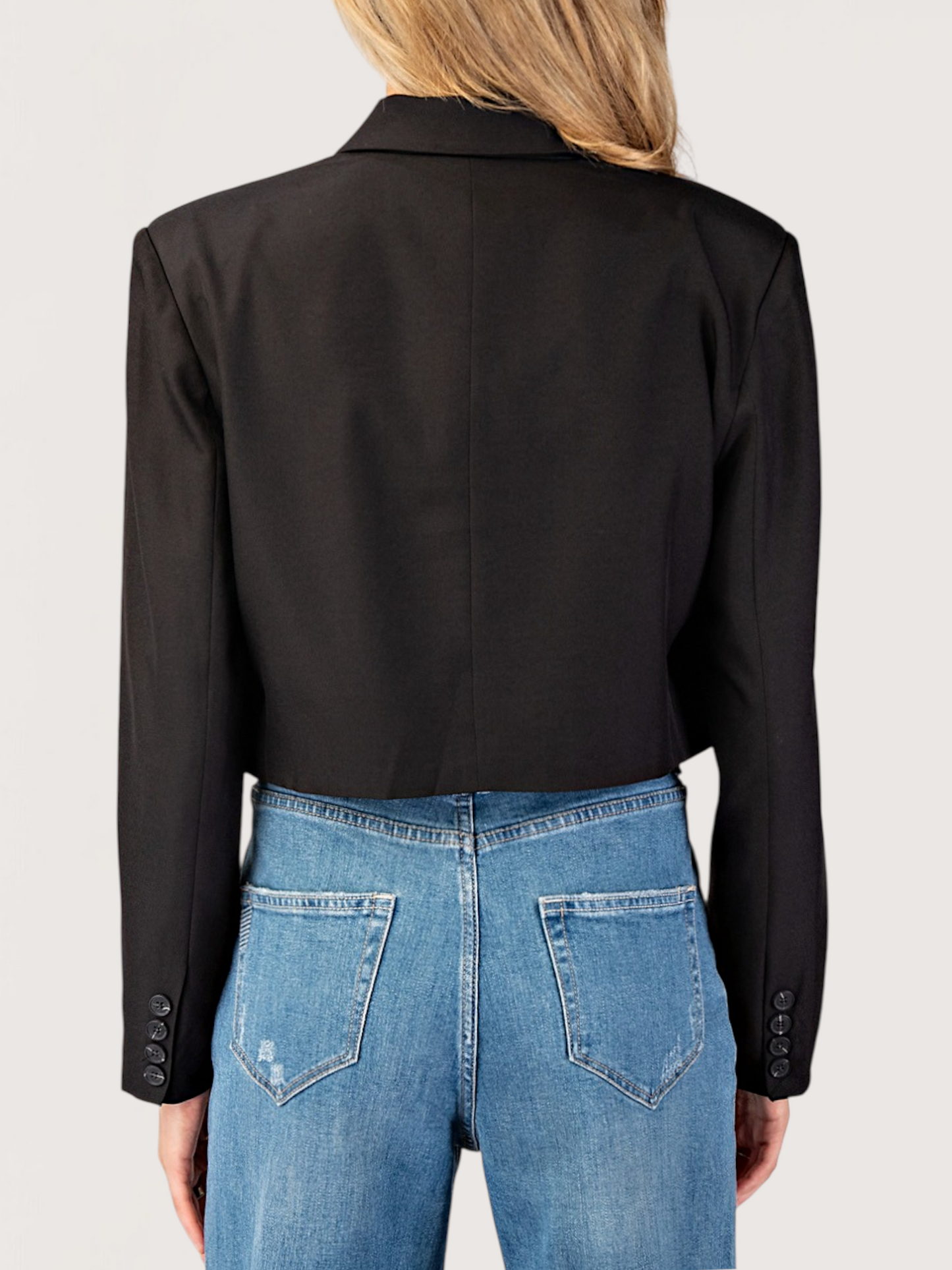 Cropped Double Button Blazer