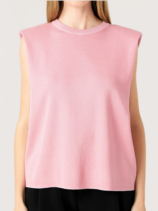 Power Shoulder Knit Top