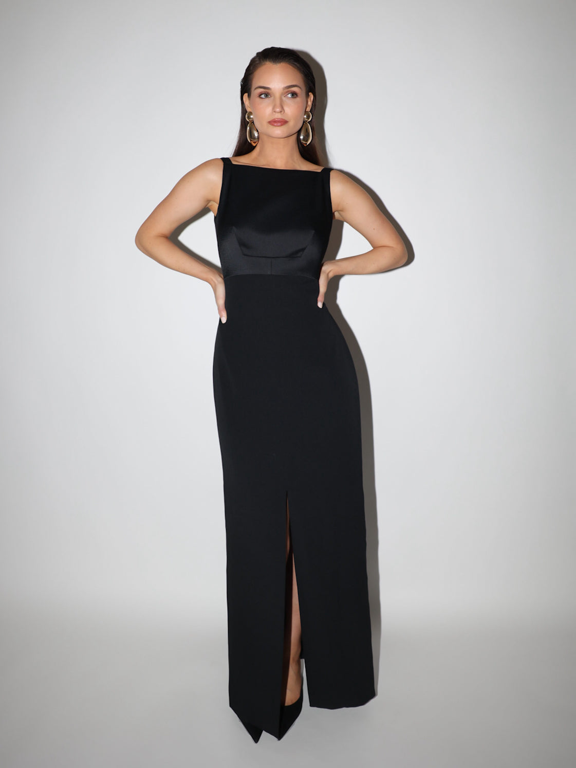 Square Neck Satin Gown