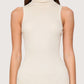 Sleeveless Turtleneck Knit Dress | Ivory