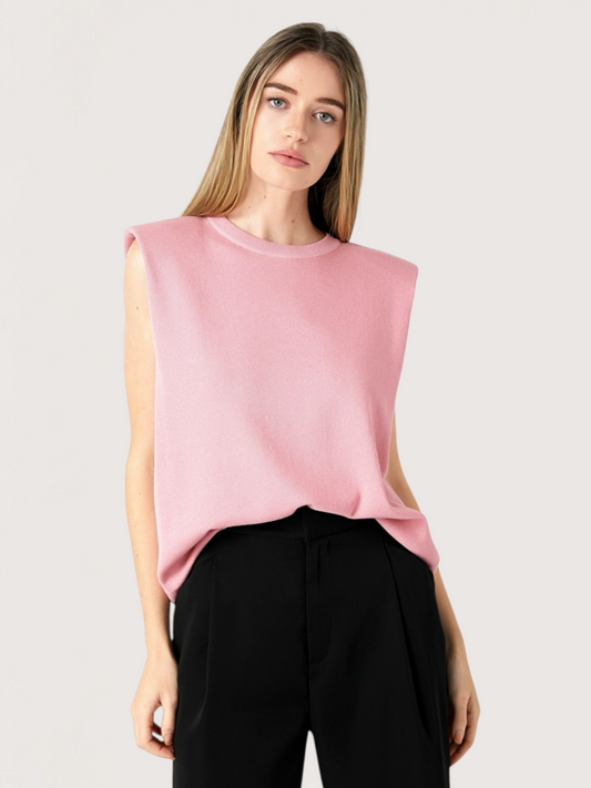 Power Shoulder Knit Top