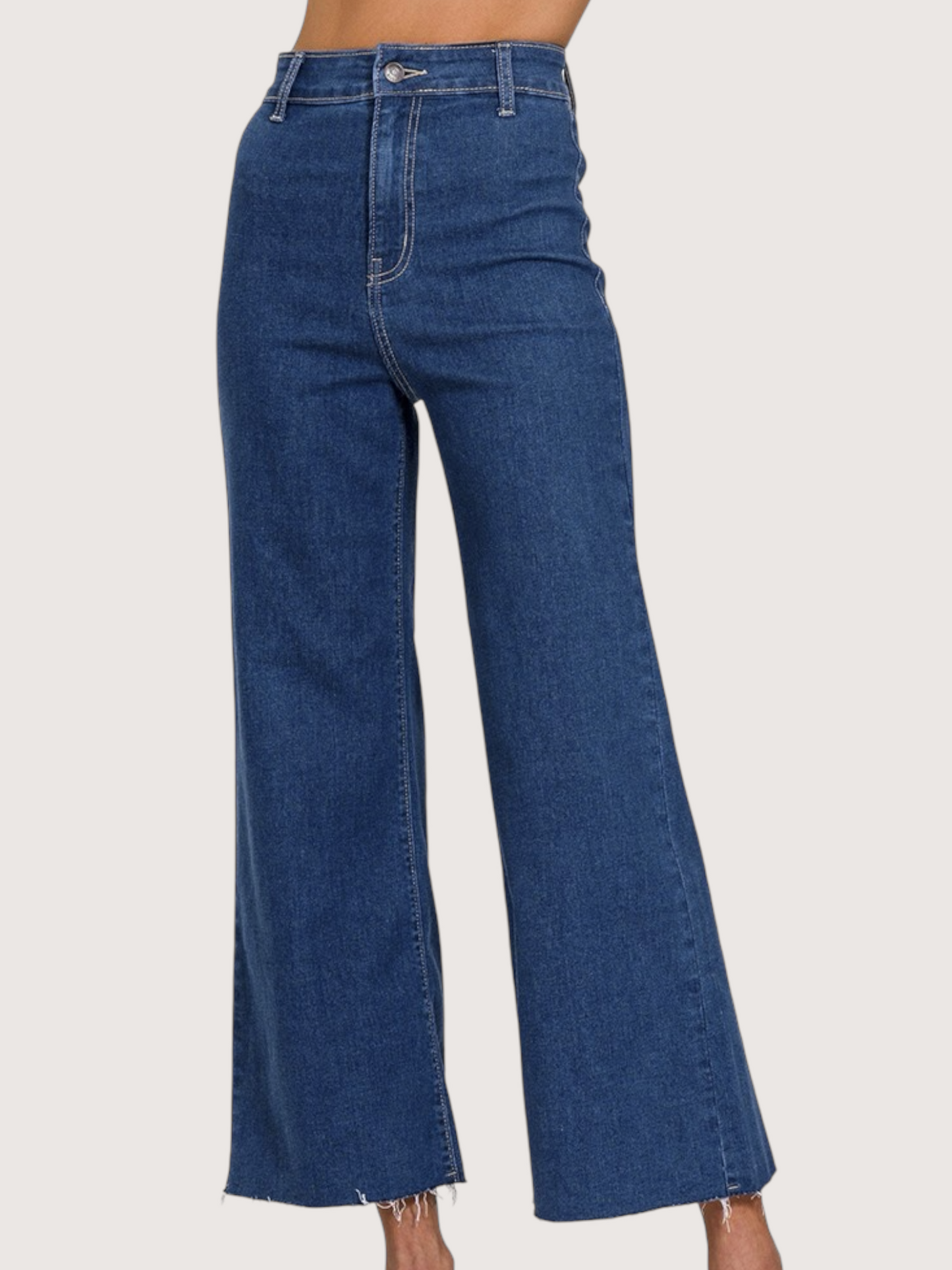 Cropped Wide Leg Denim