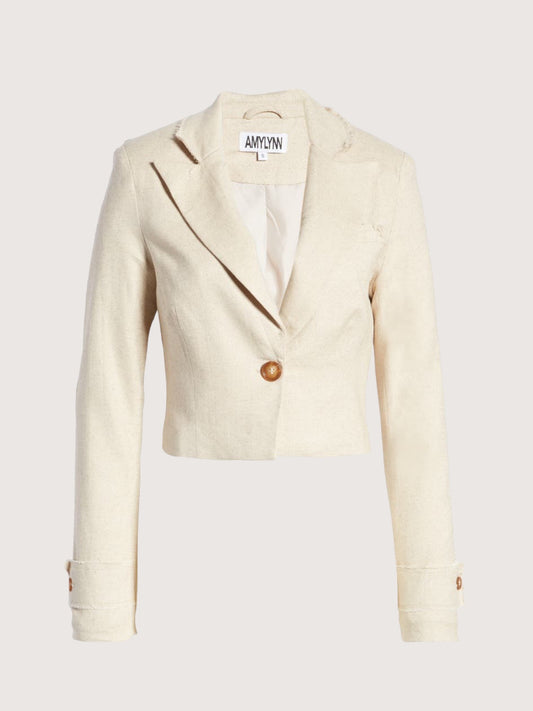Raw Edge Linen Blazer