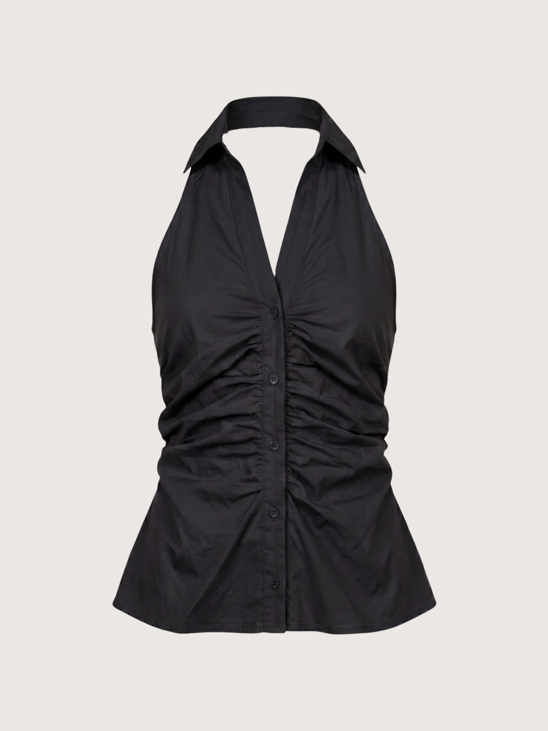 Open Back Halter Top | Black