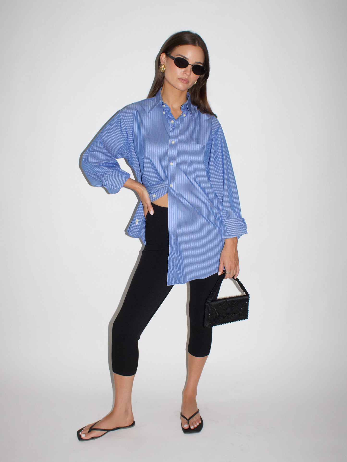 VINTAGE Boyfriend Striped Button Up