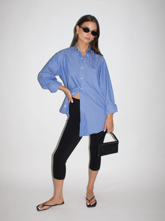 VINTAGE Boyfriend Striped Button Up