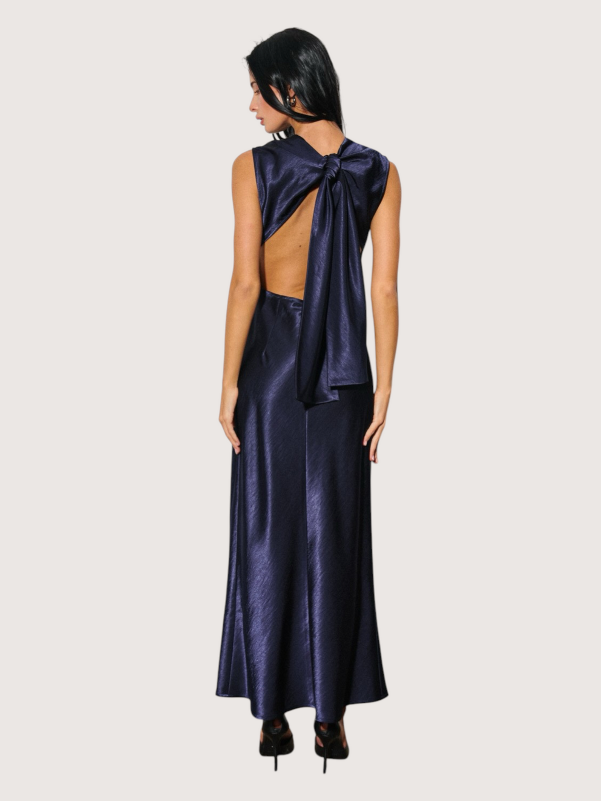 Open Back Satin Dress