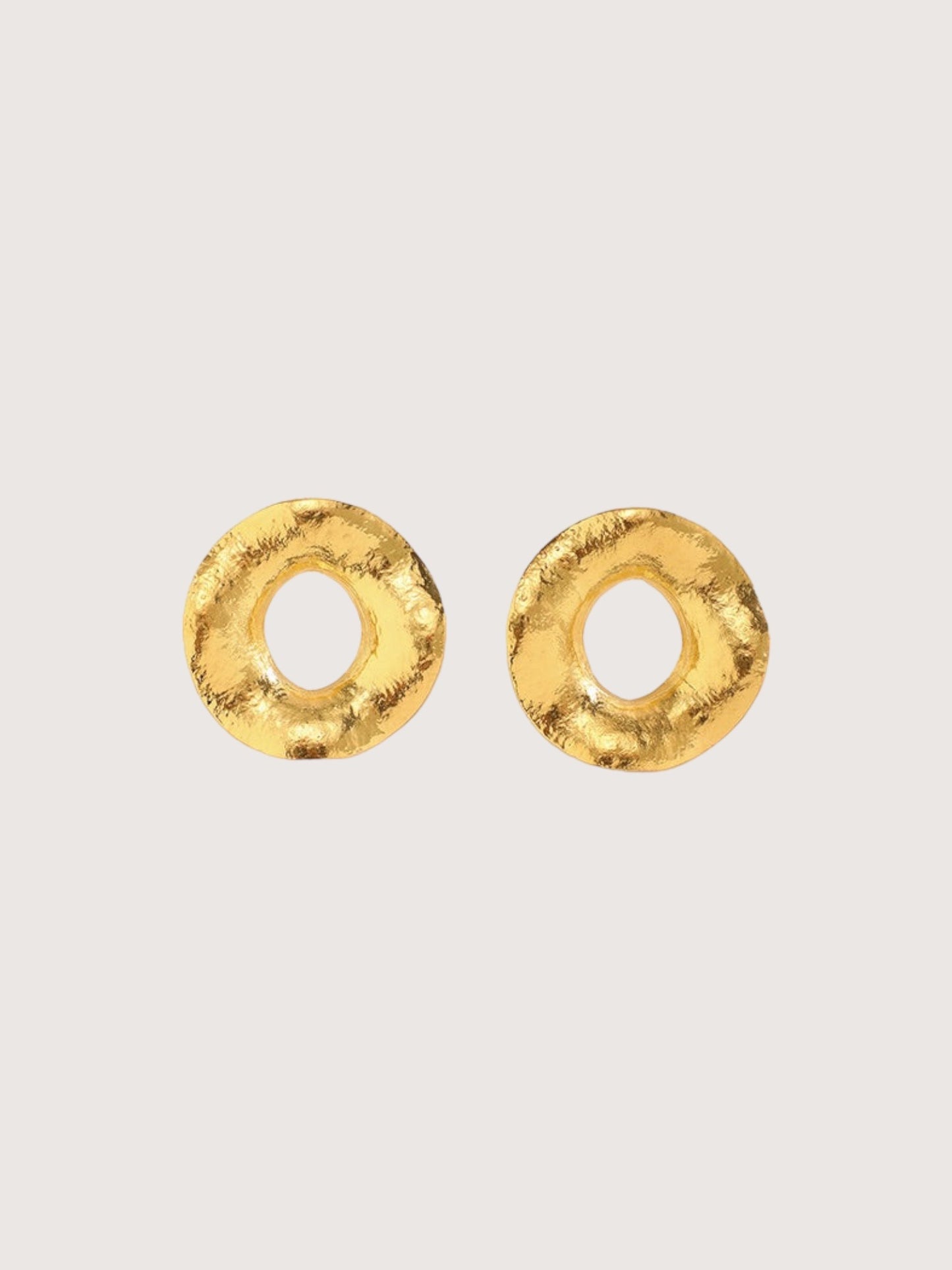 Textured Circle Earring | Gold