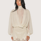 Sheer Draped Balloon Top