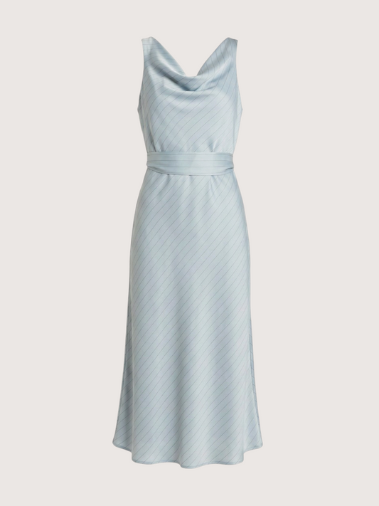 Cowl Neck Striped Dress