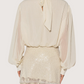 Sheer Draped Balloon Top