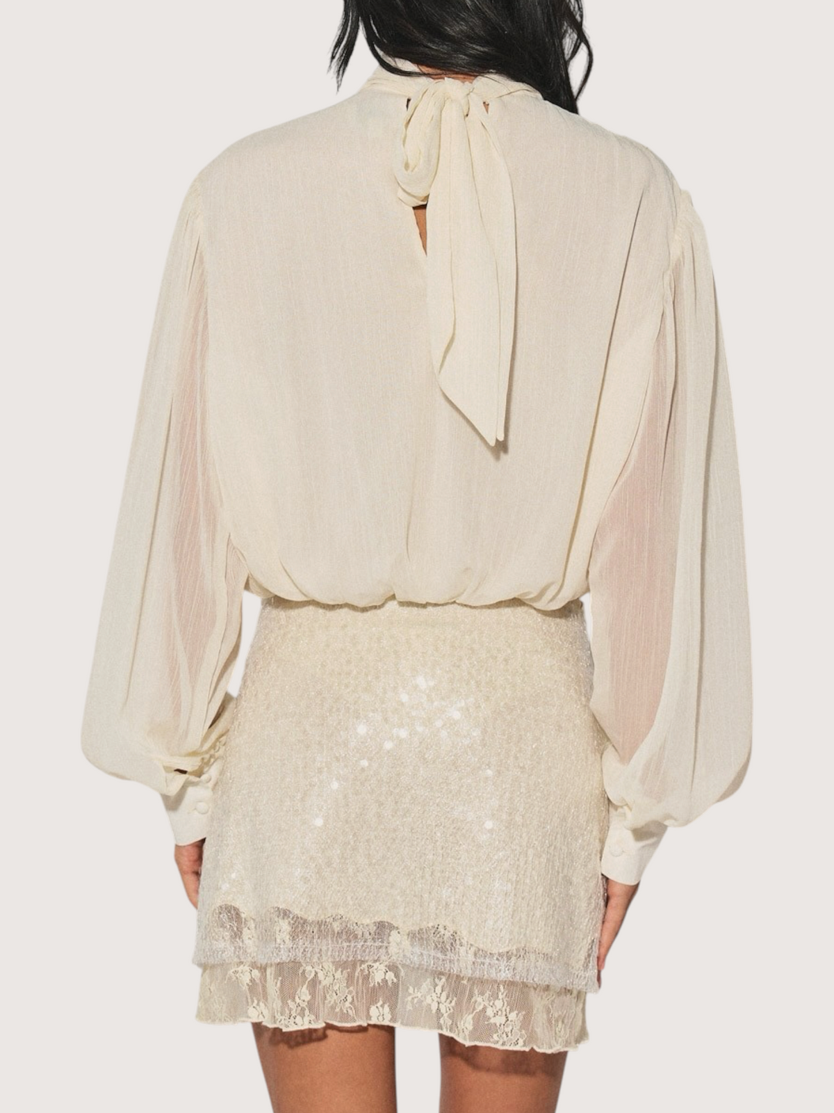 Sheer Draped Balloon Top
