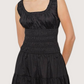 Smocked Midi Dress | Black