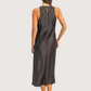 Satin Midi Dress | Black