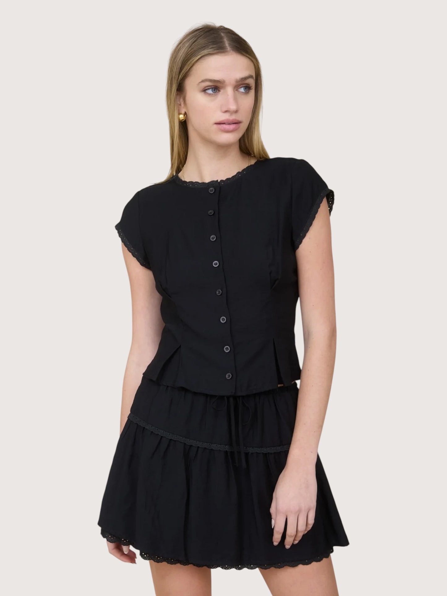 Pintuck Blouse | Black
