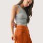 Ribbed Athleisure Tank | Grey