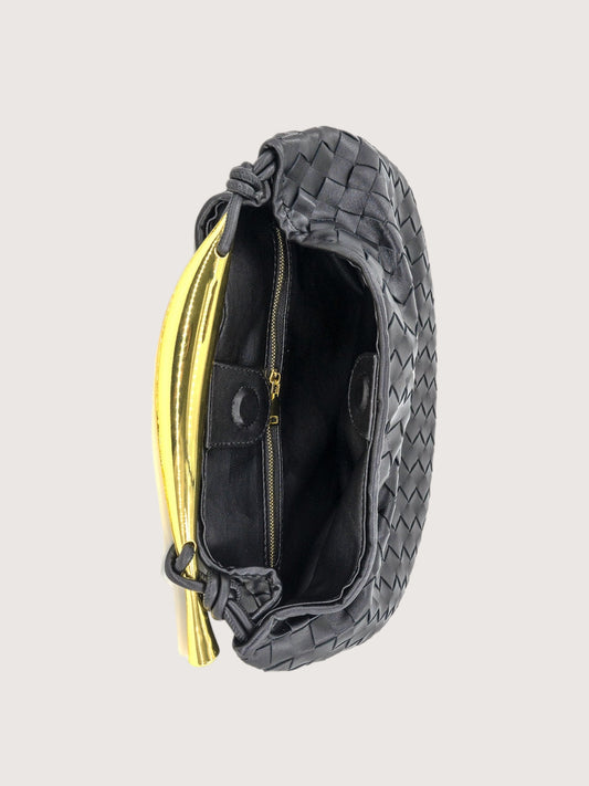 Gold Handle Bag | Black