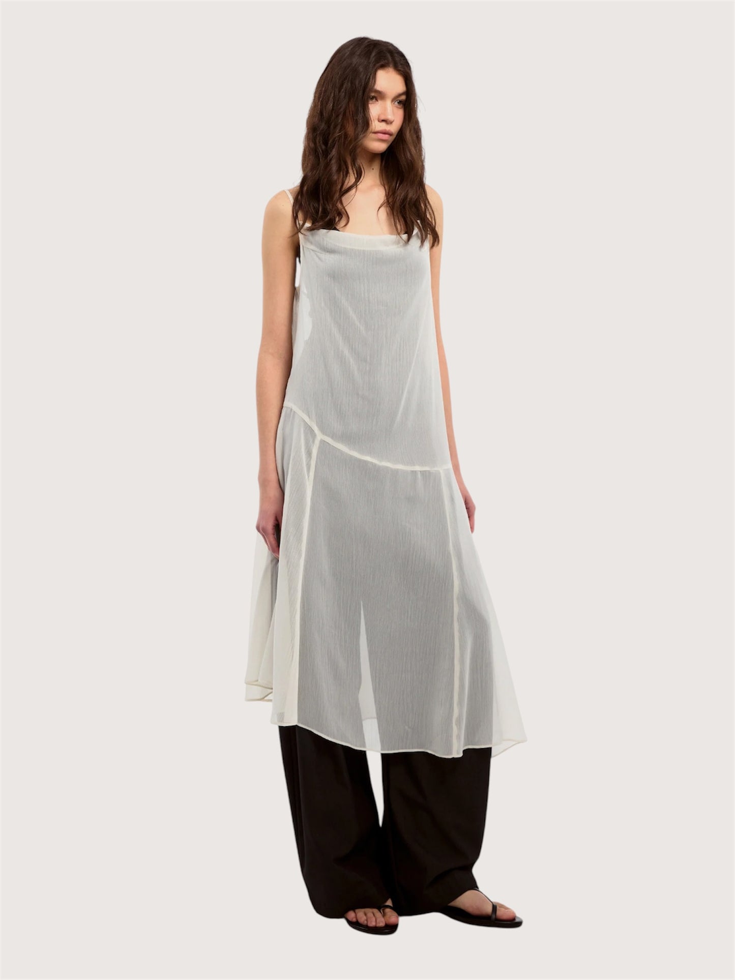 Sheer Overlay Slip Dress