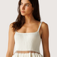 Ruffled Trim Sweater Tank