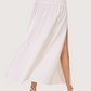 Smoked Waist Maxi Skirt | White