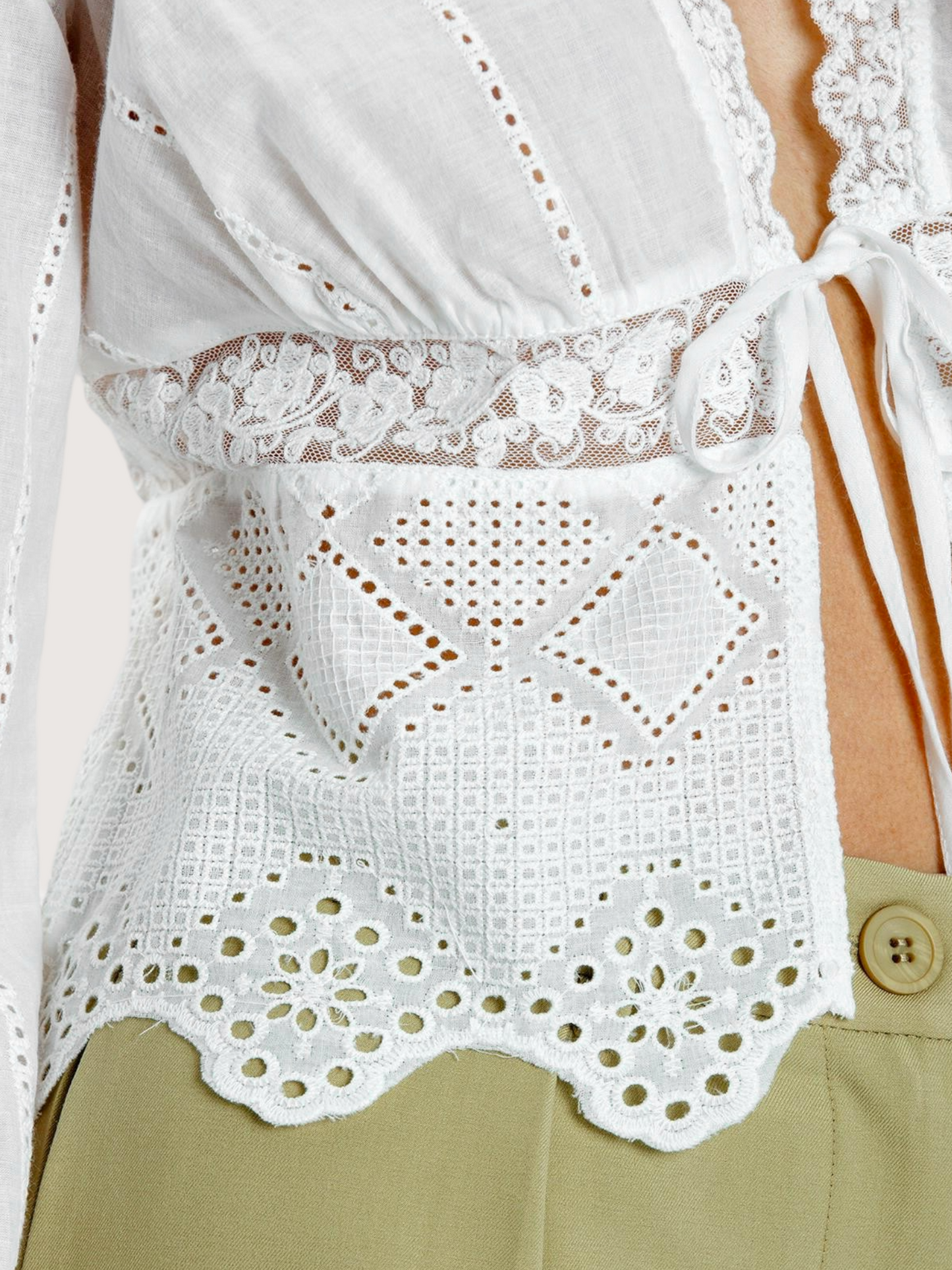 Embroidered Bell Sleeve Blouse